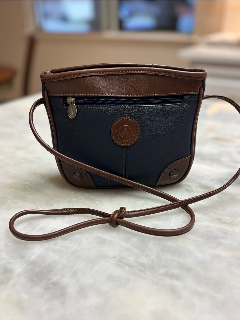 Vintage Liz Claiborne Crossbody Bag - Navy & Brown